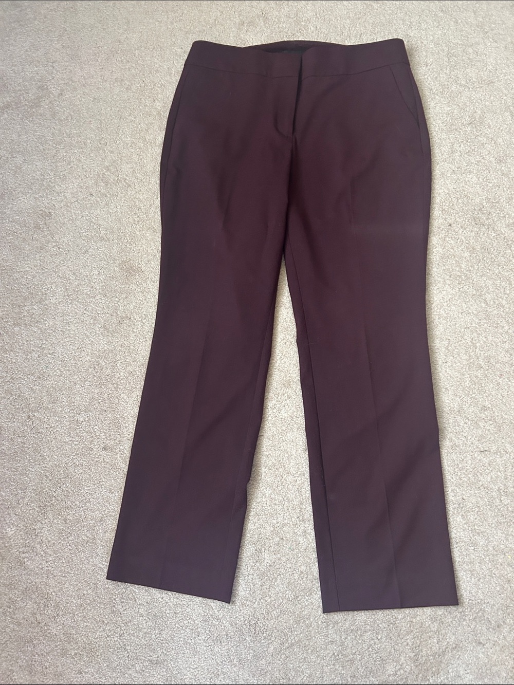 Ann Taylor Straight-Leg Trousers in Plum